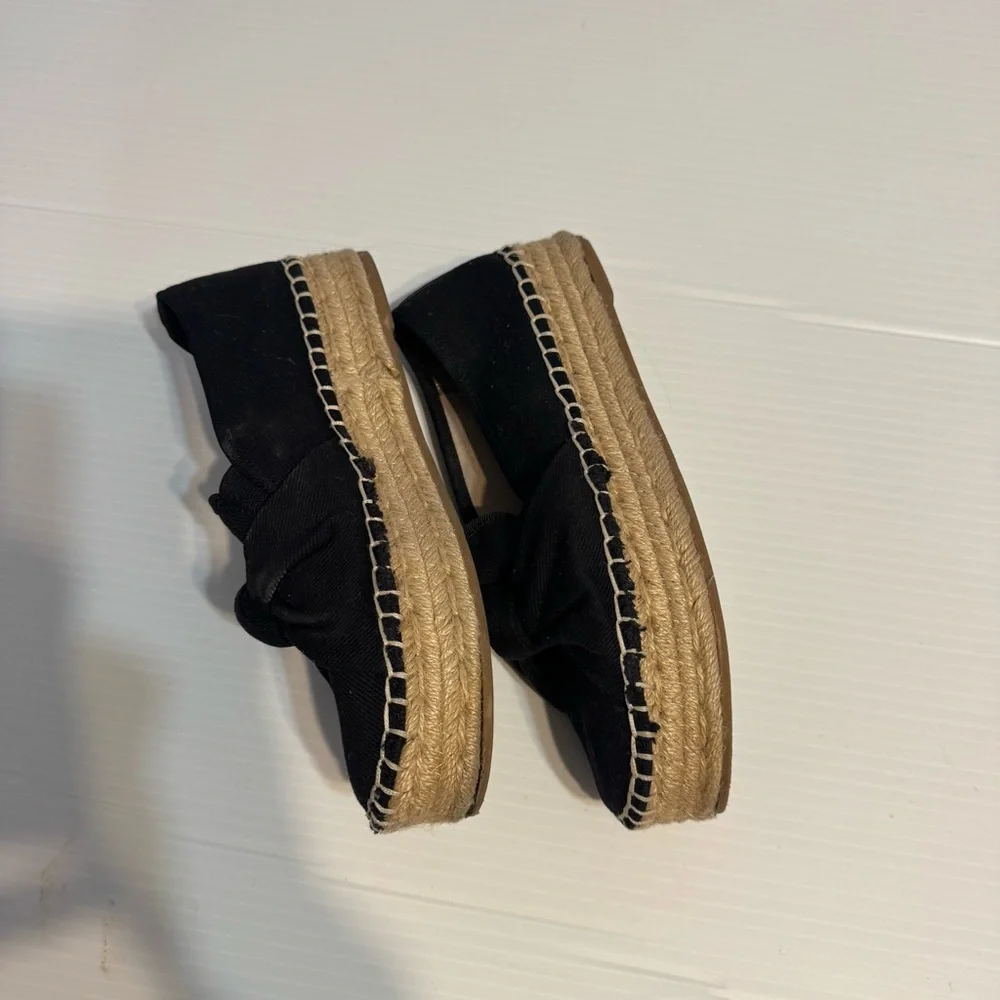 Circus by Sam Edelman Columbia Black Platform Espadrilles Bow 6.5
